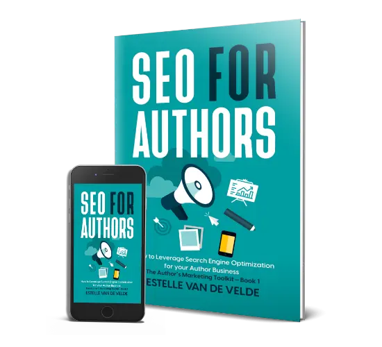 blue green seo for authors book cover